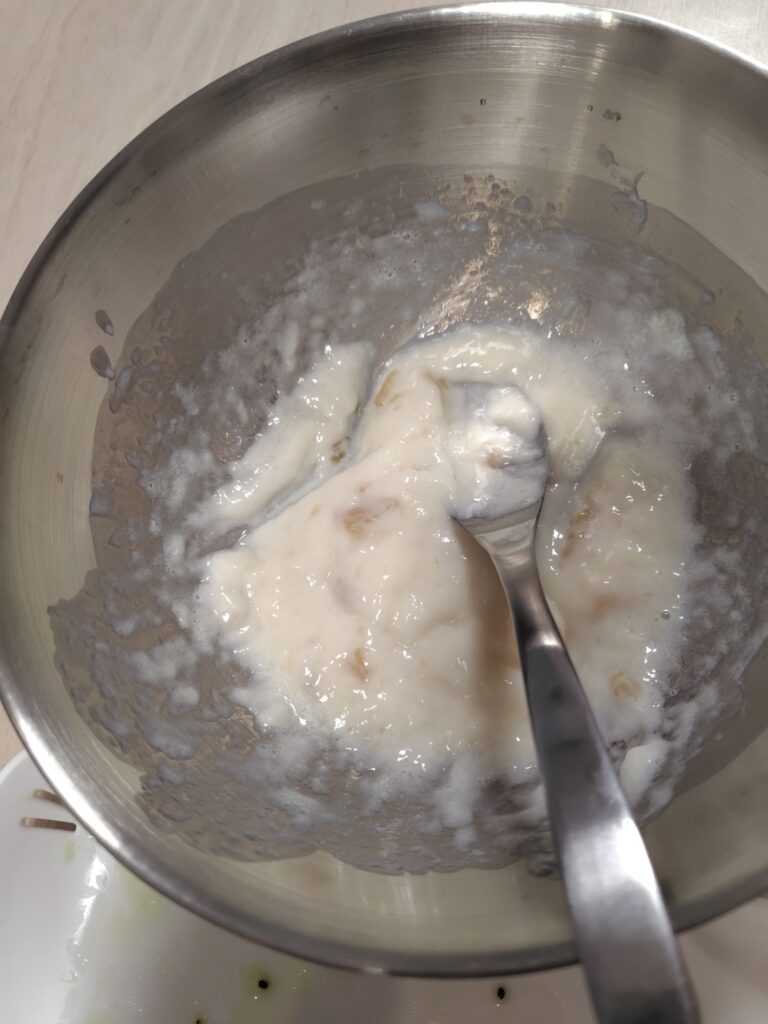 混ぜて完成したフルーチェ